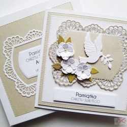 Kartka PAMIĄTKA CHRZTU z gołębicą #6