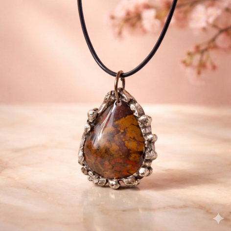 Naszyjnik z jaspisu "Serce Wojownika"