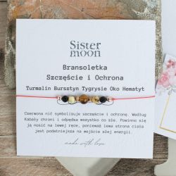 Czerwona bransoletka Szczęścia i Ochrony Z Turmalinem