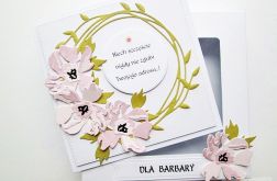 Kartka UNIWERSALNA z różowymi kwiatami