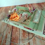 Kartka okolicznościowa - Pomarańczowa róża - 