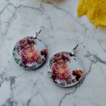 Kolczyki z grafiką Zimowe kwiaty - 2