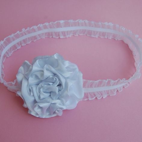 Opaska niemowlęca - "Satynowa biel"