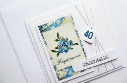 Kartka z niezapominajkami urodzinowa handmade