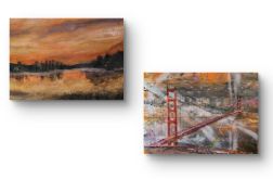 Kompozycja prac na płótnie, San francisco, 40x50x2 cm.