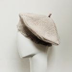 Klasyczny beżowy beret francuski z antenką - beret damski
