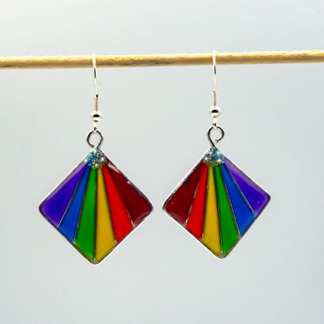 Kolczyki tęczowe pride 011