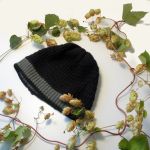 Zimowa wełniana czapka czarna z alpaką - Czapka z wyraźnym strukturalnym wzorem
