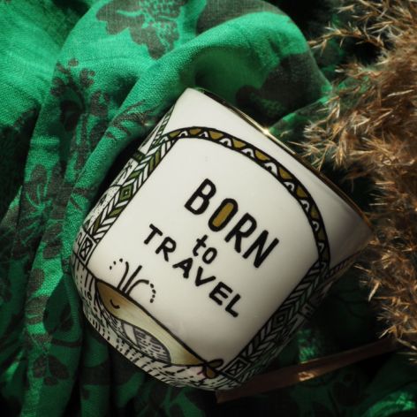 Ręcznie malowany kubek dla podróżnika i podróżniczki TRAVEL