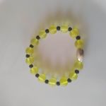 Bransoletka "Ina"z żółtego mołdawitu czeskiego - Elastyczna bransoletka