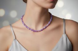 Naszyjnik z lawendowych ognistych Opali