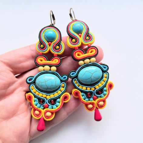 Montezuma Blue kolczyki sutasz