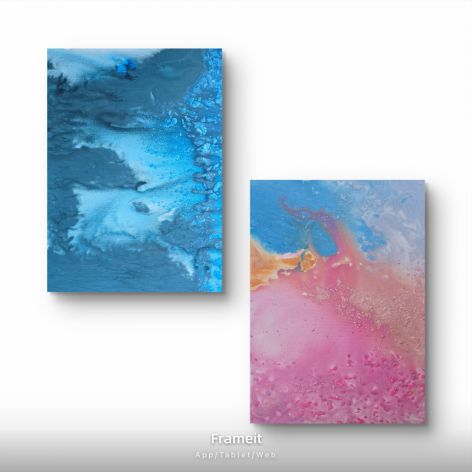 Kompozycja prac na plotnie 75x55x1 cm