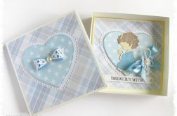 Kartka w pudełku na Chrzest dla chłopca
