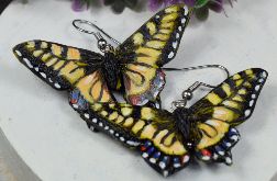 Kolczyki Motyle - pastelowy żółty