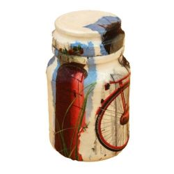 Dekoracyjny szklany słoiczek (rower)