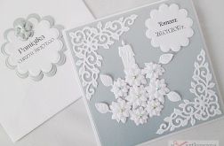 Kartka PAMIĄTKA CHRZTU z kwiatuszkami