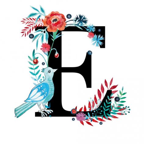 Alfabet E wydruk ilustracji