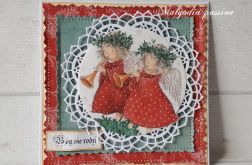 Boże Narodzenie kartka z aniołkami *