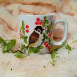 Mazurek i czereśnie ręcznie malowany kubek 270 ml. - ręcznie malowany