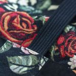 Torba z kominem czarna w kwiaty - 