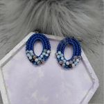 „BLUEBELLE” kolczyki szydełkowe - „BLUEBELLE” kolczyki szydełkowe