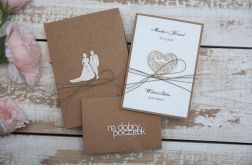 Oryginalna kartka rustykalna na ślub zestaw 1