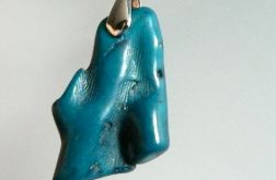 Koral naturalny, duży niebieski korzeń, wisiorek na rzemieniu