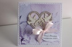 Personalizowana kartka na Ślub gołabki w sercu