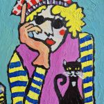 obraz olejny urlop na stole kocie wczasy - 