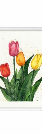 Oryginalna akwarela. Tulipany A4