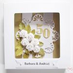 Kartka ROCZNICA ŚLUBU z białymi różami - Kartka z okazji rocznicy ślubu z różami
