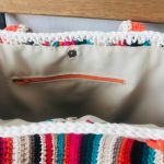 Torba na ramię, torebka do ręki ,kolorowe pasy.  - 