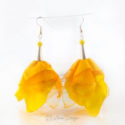 Kolczyki Silk kwiaty żółte
