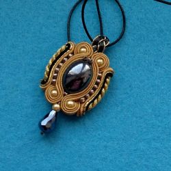 Naszyjnik-wisior Czerń & Złoto