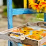 Taca dekoracyjna, słoneczniki, van Gogh, prezent, postarzana - 