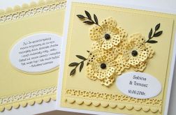 Kartka ŚLUBNA z cytatem - żółta