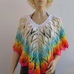 poncho / narzutka tęczowy liść - letnie poncho