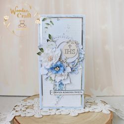 Kartka komunijna pamiątka "LovelyBlue1"GOTOWA