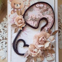 Kartka z agrafką dla dziewczynki