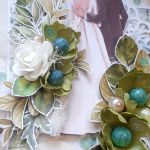 Kartka ślubna w zieleniach do pudełka - Przyblizenie