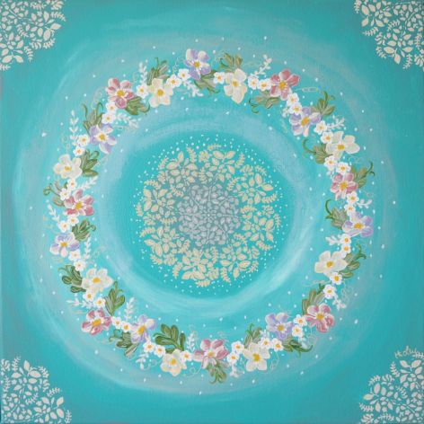 Obraz akryl na płótnie mandala w pastelowych kolorach