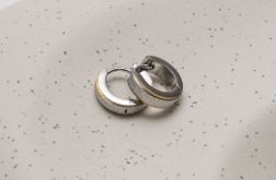 Kolczyki klasyczne ze stali srebrno złote.