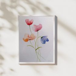 Kwiaty 2-akwarela formatu 32/24 cm .