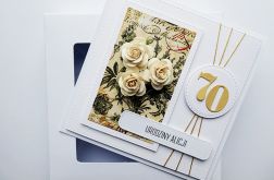 Kartka urodzinowa z różami vintage z liczbą