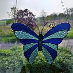 Zawieszka Zaczarowany Motyl Tiffany - ozdobiony drutem miedzianym