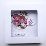 Elegancka kartka urodzinowa z kwiatami liczbą - Elegancka kartka na urodziny w pudełku