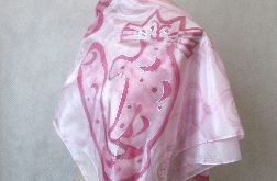 Różowe koty, jedwabna malowana chusta