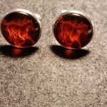 Ogniste rumaki - spinki do mankietów i spinka do krawata - Ogniste rumaki - spinki do mankietów