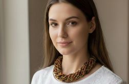 Naszyjnik Z Koralików Miedziany Splendor